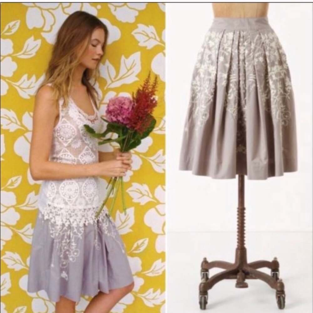 Anthropologie Meadow Rue Hanging Wisteria Skirt